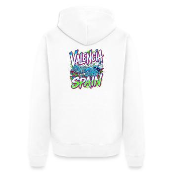 Valencia Spain Vibrant City Festival Travel - Unisex Premium Bio Zip Hoodie - Weiß - Hinten - Thijin (182cm)