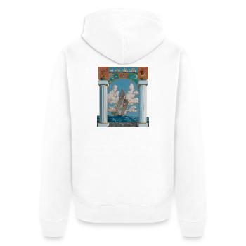 Segelkunst - Unisex Premium Bio Zip Hoodie - Weiß - Hinten - Thijin (182cm)