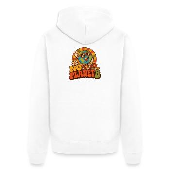 No Planet B – Erde Umweltschutz Retro - Unisex Premium Bio Zip Hoodie - Weiß - Hinten - Thijin (182cm)