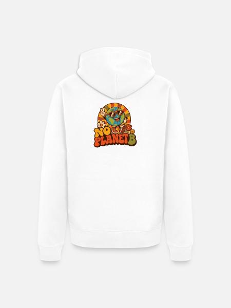 No Planet B – Erde Umweltschutz Retro - Unisex Premium Bio Zip Hoodie - Weiß