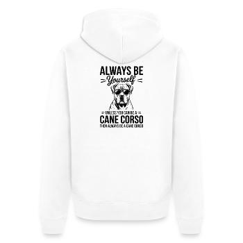 Cane Corso Italiano Spruch Cane Corso Geschenk - Unisex Premium Bio Zip Hoodie - Weiß - Hinten - Thijin (182cm)