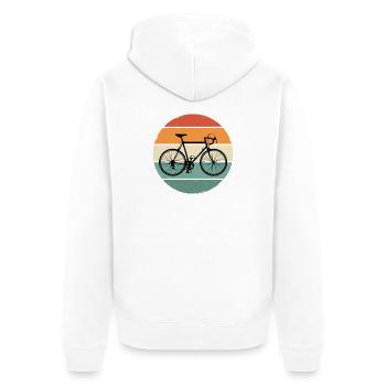 Rennrad Fahrrad Vintage Retro Radsport Motiv - Unisex Premium Bio Zip Hoodie - Weiß - Hinten - Thijin (182cm)