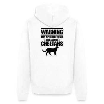 Cheetah Talk Humor - Unisex Premium Bio Zip Hoodie - Weiß - Hinten - Thijin (182cm)