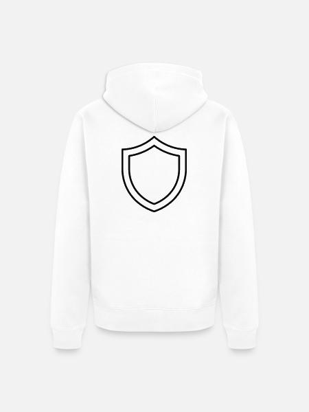 Sicherheitsschildlinien-Symbol - Unisex Premium Bio Zip Hoodie - Weiß