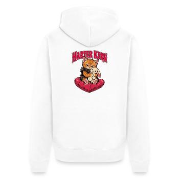 Harter Kern - Unisex Premium Bio Zip Hoodie - Weiß - Hinten - Thijin (182cm)