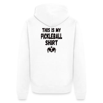 Pickleball Spielerin Spieler - Unisex Premium Bio Zip Hoodie - Weiß - Hinten - Thijin (182cm)
