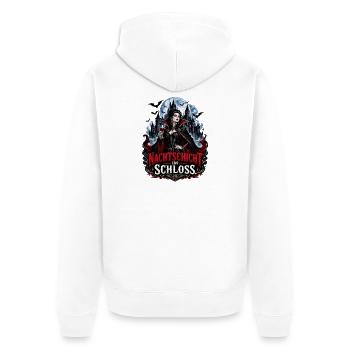 Nachtblick im Schloss Vampirin - Unisex Premium Bio Zip Hoodie - Weiß - Hinten - Thijin (182cm)