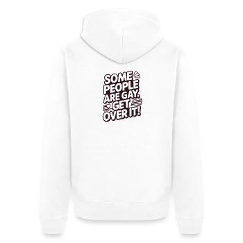 Some people are gay - get over it - Unisex Premium Bio Zip Hoodie - Weiß - Hinten - Thijin (182cm)
