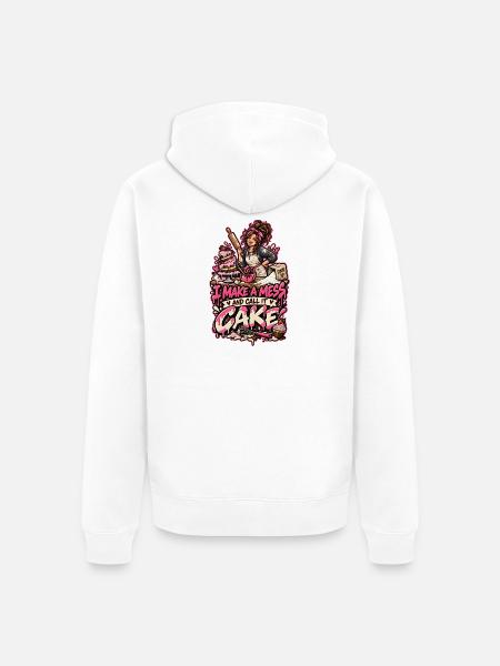 Kuchenchaos Spruch Cake-Design - Unisex Premium Bio Zip Hoodie - Weiß