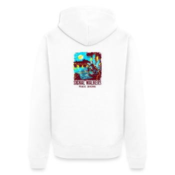 Programmer Signal Walkers Prague Bohemia - Unisex Premium Bio Zip Hoodie - Weiß - Hinten - Thijin (182cm)