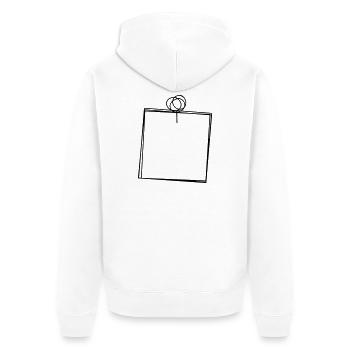 Pinnwandzettel handgezeichnet - Unisex Premium Bio Zip Hoodie - Weiß - Hinten - Thijin (182cm)