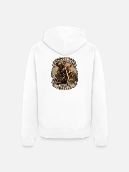 Choppershit - Unisex Premium Bio Zip Hoodie - Weiß