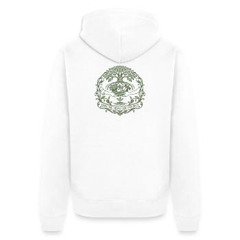 Earth Care People Care - Unisex Premium Bio Zip Hoodie - Weiß - Hinten - Thijin (182cm)