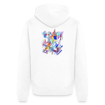 Farben Muster Abstrakt - Unisex Premium Bio Zip Hoodie - Weiß - Hinten - Thijin (182cm)