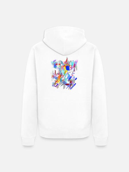 Farben Muster Abstrakt - Unisex Premium Bio Zip Hoodie - Weiß