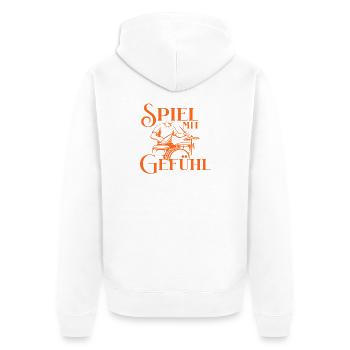 Drums - Spiel Mit Gefühl Schlagzeuger - Unisex Premium Bio Zip Hoodie - Weiß - Hinten - Thijin (182cm)
