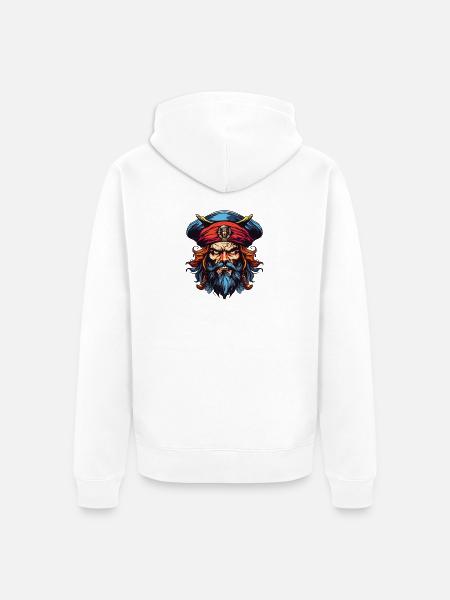 Kapitän Pirat - Unisex Premium Bio Zip Hoodie - Weiß