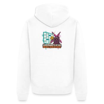 Spreadsheets by Day Bass by Night - Unisex Premium Bio Zip Hoodie - Weiß - Hinten - Thijin (182cm)