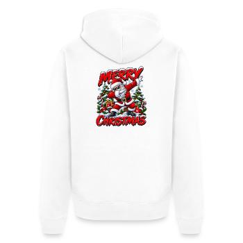 Weihnachtsmann Nikolaus Santa Claus Dabbing  - Unisex Premium Bio Zip Hoodie - Weiß - Hinten - Thijin (182cm)