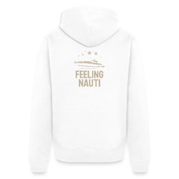  Feeling Nauti Yacht Bootfahren Und Nautisches - Unisex Premium Bio Zip Hoodie - Weiß - Hinten - Thijin (182cm)