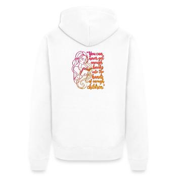 Nie genug Bücher bekommen Kinder - Unisex Premium Bio Zip Hoodie - Weiß - Hinten - Thijin (182cm)