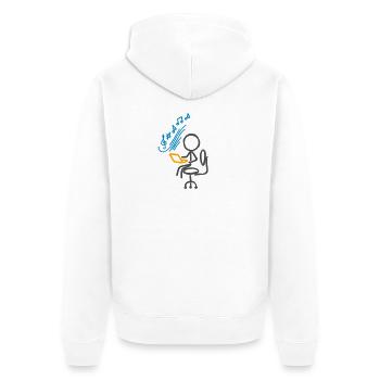 The Sound of Focus (für helle Hintergründe) - Unisex Premium Bio Zip Hoodie - Weiß - Hinten - Thijin (182cm)