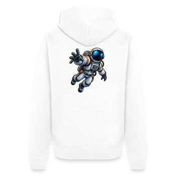 Astronaut Comic - Unisex Premium Bio Zip Hoodie - Weiß - Hinten - Thijin (182cm)