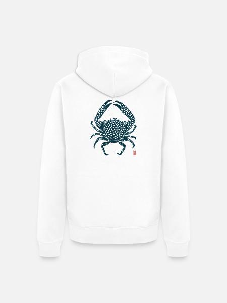 Krabbe Ozean & Meereswelt - Unisex Premium Bio Zip Hoodie - Weiß