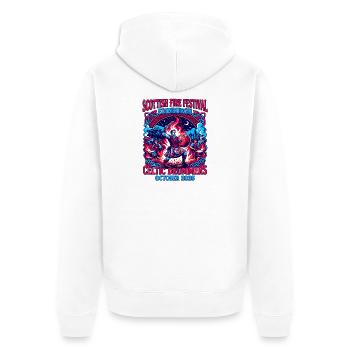 Scottish Fire Festival Edinburgh Celtic Drummers - Unisex Premium Bio Zip Hoodie - Weiß - Hinten - Thijin (182cm)