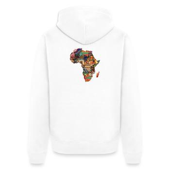 Afrika Karte Reise Backpacker Touristen Souvenir  - Unisex Premium Bio Zip Hoodie - Weiß - Hinten - Thijin (182cm)