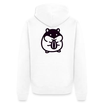 Suesser Hamster Icon - Unisex Premium Bio Zip Hoodie - Weiß - Hinten - Thijin (182cm)