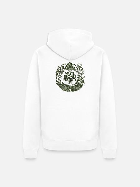 Abfall wird zur Fruchtbarkeit - Unisex Premium Bio Zip Hoodie - Weiß