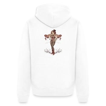 Clown Girl Pinup Clowngirl Clown - Unisex Premium Bio Zip Hoodie - Weiß - Hinten - Thijin (182cm)