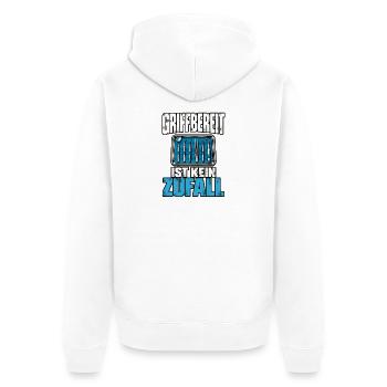 ZFA Geschenk - Unisex Premium Bio Zip Hoodie - Weiß - Hinten - Thijin (182cm)