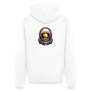 Bunter Astronautenhelm Grafik - Unisex Premium Bio Zip Hoodie - Weiß - Hinten - Thijin (182cm)