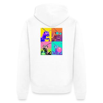 Ameisen Ameise - Unisex Premium Bio Zip Hoodie - Weiß - Hinten - Thijin (182cm)