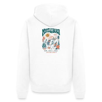 Myrtle Beach Retro Strand 2027 - Unisex Premium Bio Zip Hoodie - Weiß - Hinten - Thijin (182cm)
