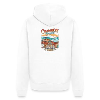 Chambéry France Vintage City Skyline Travel - Unisex Premium Bio Zip Hoodie - Weiß - Hinten - Thijin (182cm)