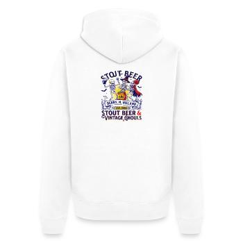 Derry Vintage Stout Beer Dublin Pub Style - Unisex Premium Bio Zip Hoodie - Weiß - Hinten - Thijin (182cm)