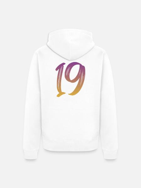 19 - Unisex Premium Bio Zip Hoodie - Weiß