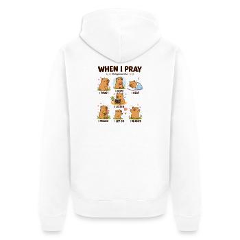  Wenn Ich Süßen Capybara Philippians Christlichen - Unisex Premium Bio Zip Hoodie - Weiß - Hinten - Thijin (182cm)