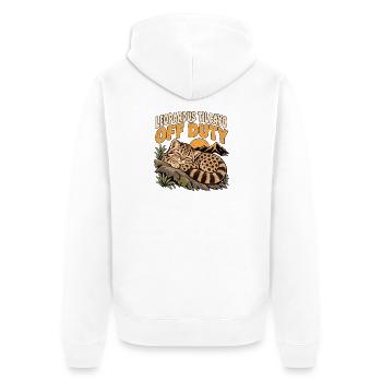  Leopardus Tilcayo Außer Dienst Schlafende - Unisex Premium Bio Zip Hoodie - Weiß - Hinten - Thijin (182cm)