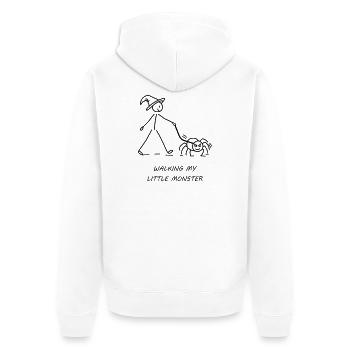 Walking My Little Monster - Unisex Premium Bio Zip Hoodie - Weiß - Hinten - Thijin (182cm)