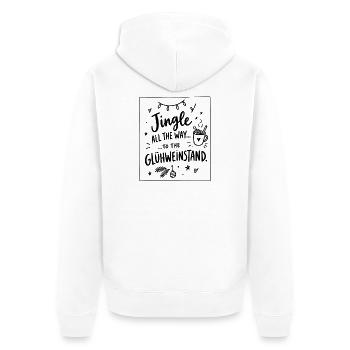 Jingle to the Glühweinstand – Weihnachtsmarkt - Unisex Premium Bio Zip Hoodie - Weiß - Hinten - Thijin (182cm)