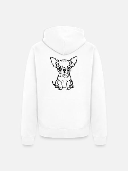 Chihuahua Geschenk Hundeliebhaber - Unisex Premium Bio Zip Hoodie - Weiß