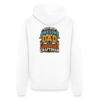Awesome Dad Legendary Craftsman - Unisex Premium Bio Zip Hoodie - Weiß - Hinten - Thijin (182cm)