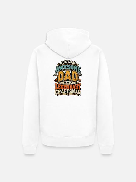 Awesome Dad Legendary Craftsman - Unisex Premium Bio Zip Hoodie - Weiß