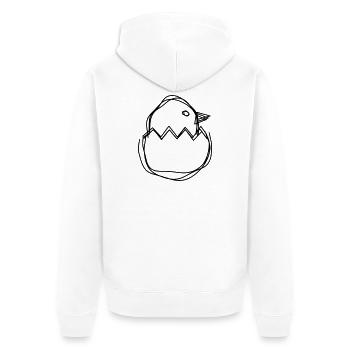 Osterküken handgezeichnet - Unisex Premium Bio Zip Hoodie - Weiß - Hinten - Thijin (182cm)