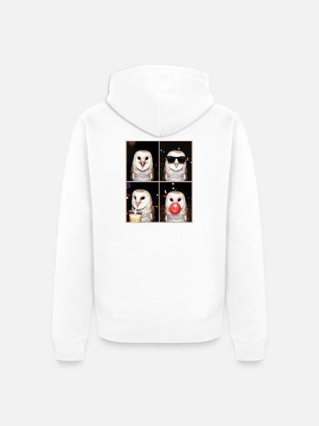 Schleiereulen Schleiereule - Unisex Premium Bio Zip Hoodie - Weiß