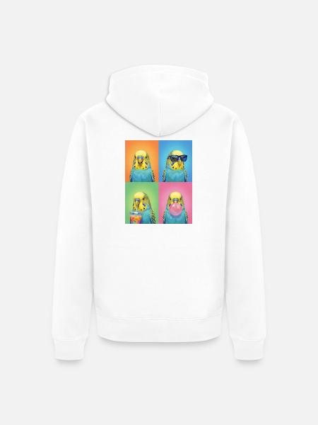 Wellensittiche Wellensittich - Unisex Premium Bio Zip Hoodie - Weiß